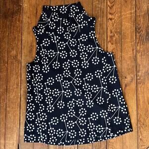 Women’s Oiselle top Passport mock neck athletic sleeveless Black White size 4